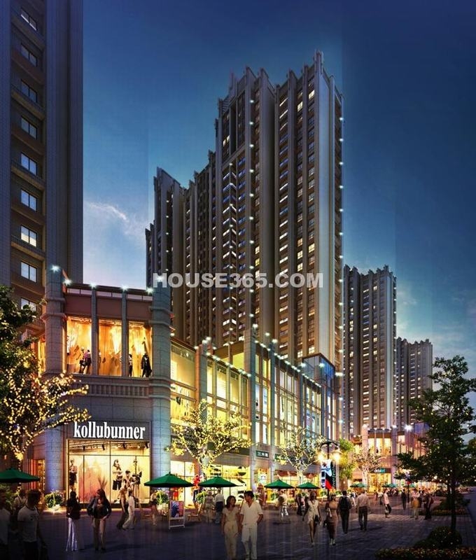 东方米兰国际城临街商业夜景效果图 