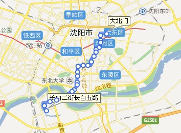 沈阳222路公交线路图