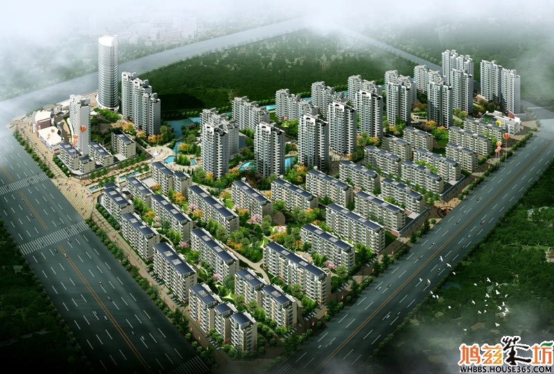 汇成名郡小区鸟瞰图